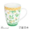 Taza colorida agradable simple colorida de China del hueso 12oz